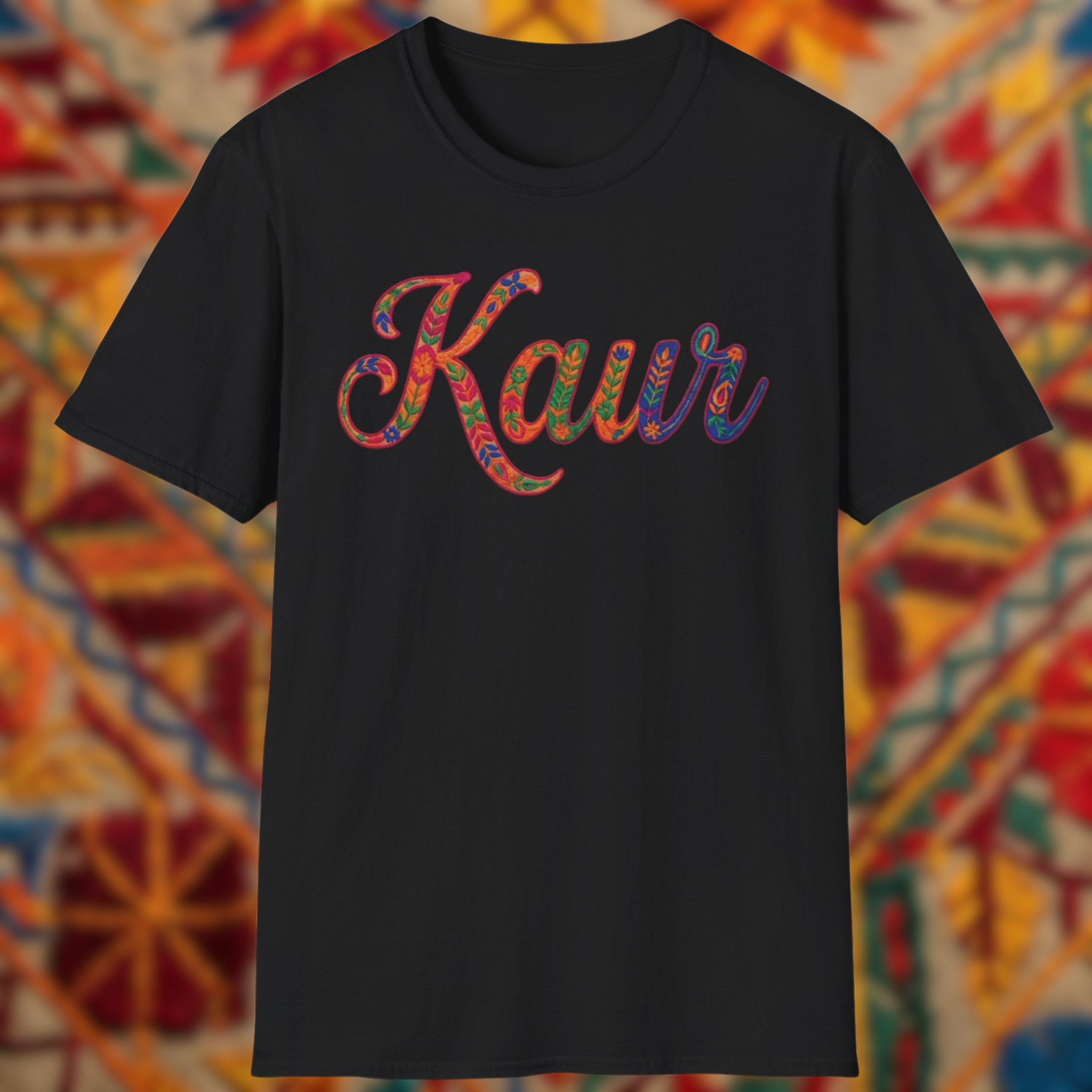 Kaur Phulkari Style Graphic T-Shirt