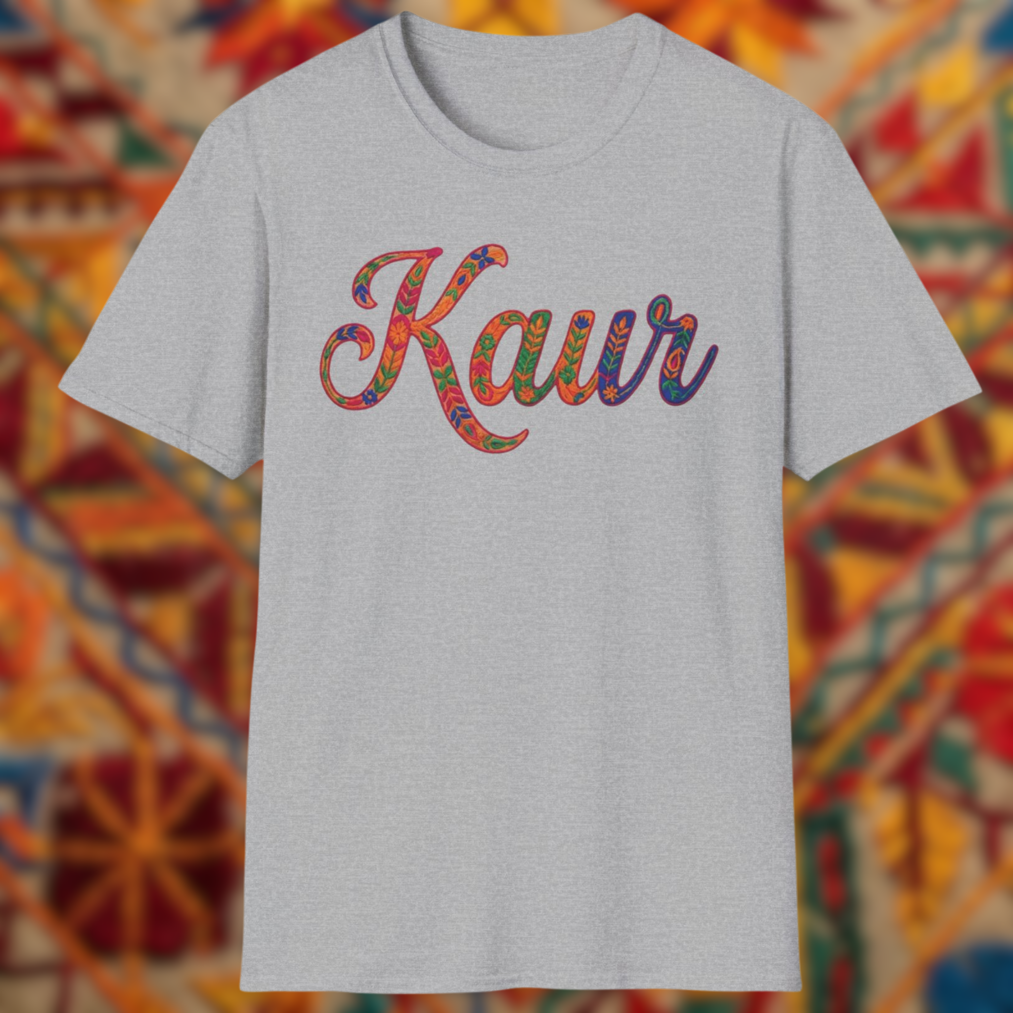 Kaur Phulkari Style Graphic T-Shirt