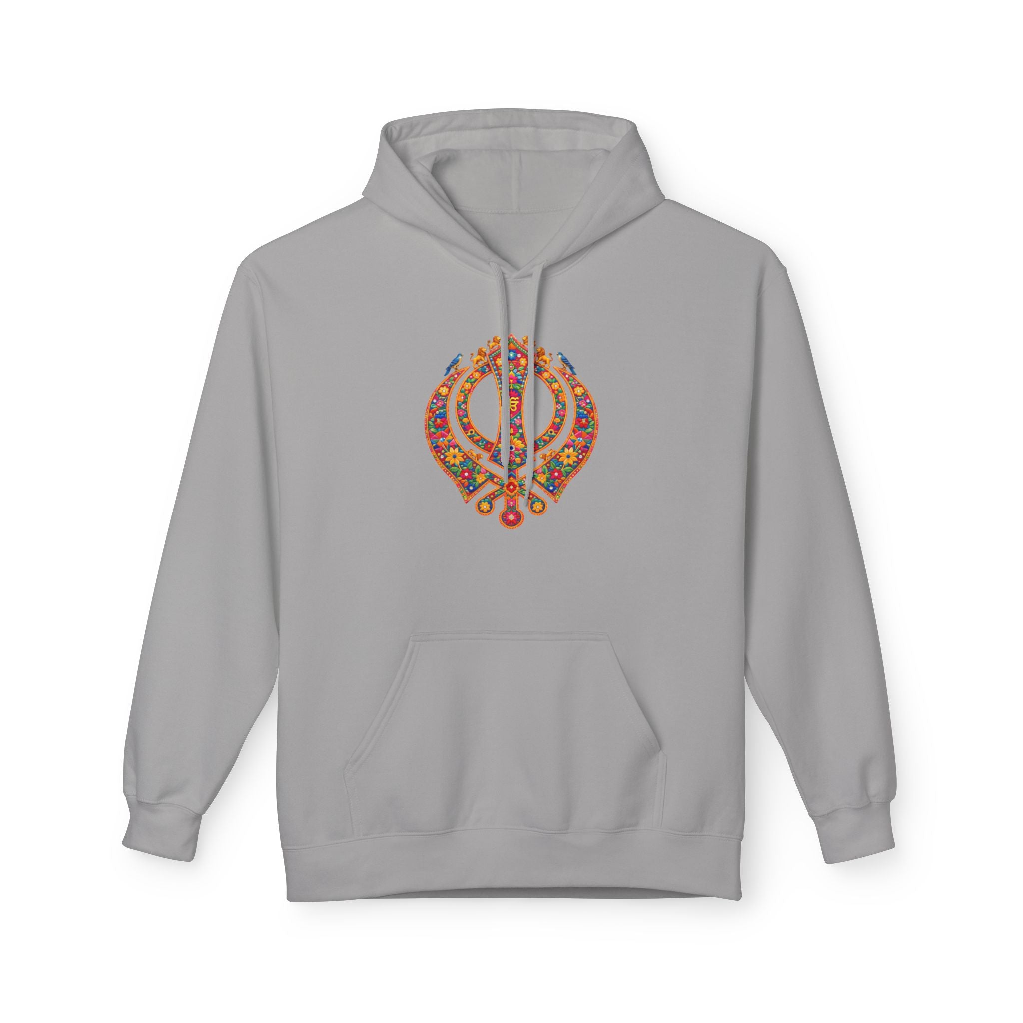 Floral Khanda with Lions and Birds Unisex Hoodie