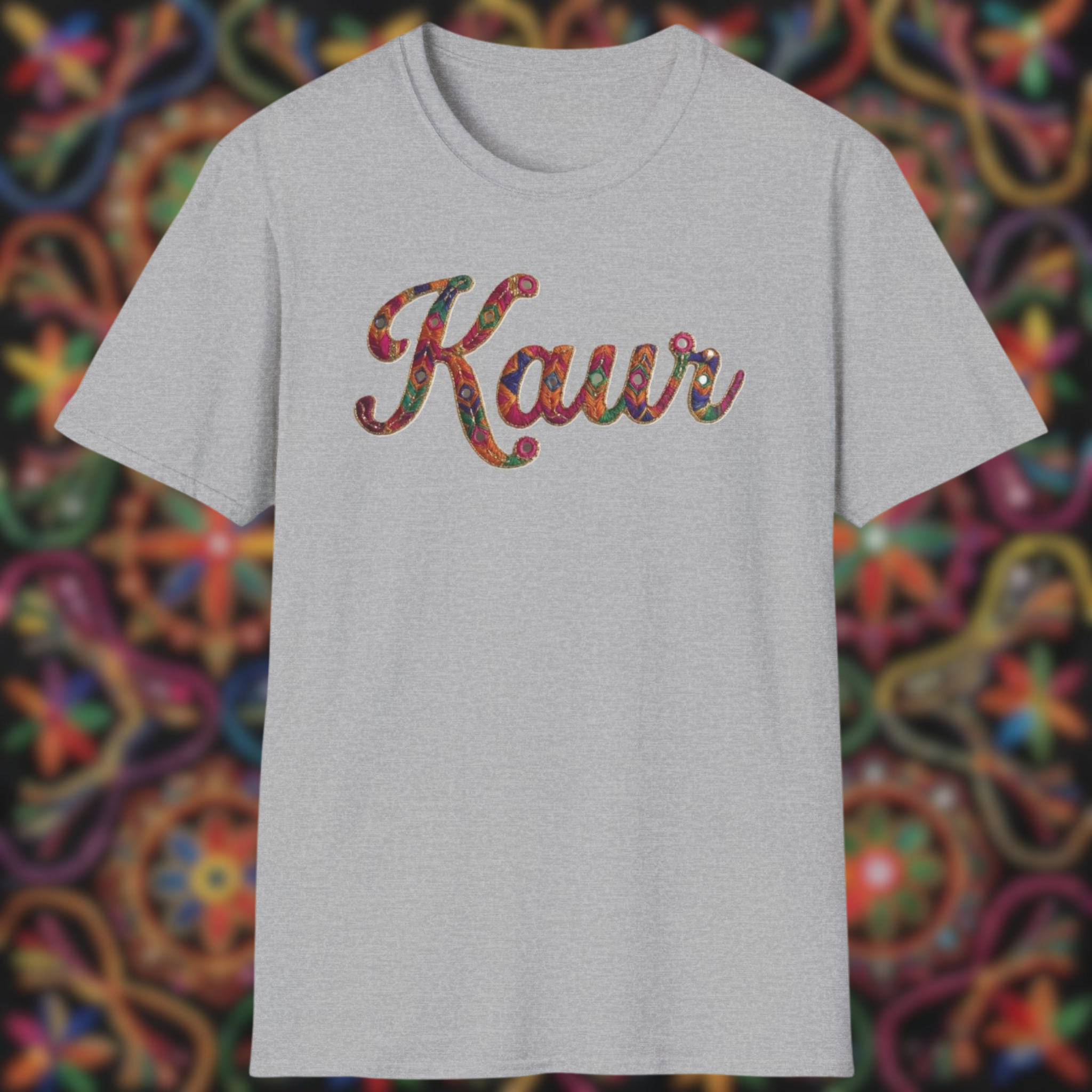 Kaur Phulkari Style Graphic T-Shirt