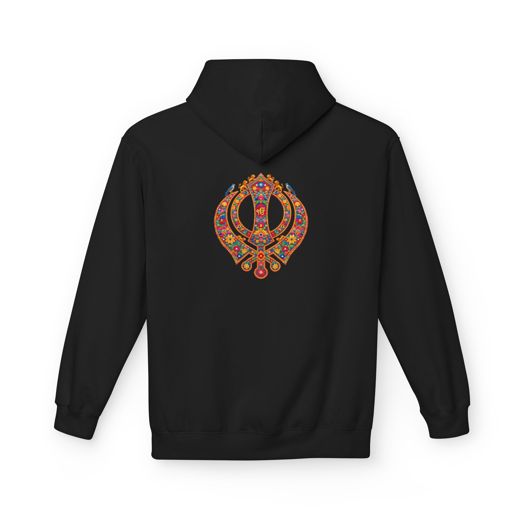 Floral Khanda with Lions and Birds Unisex Hoodie