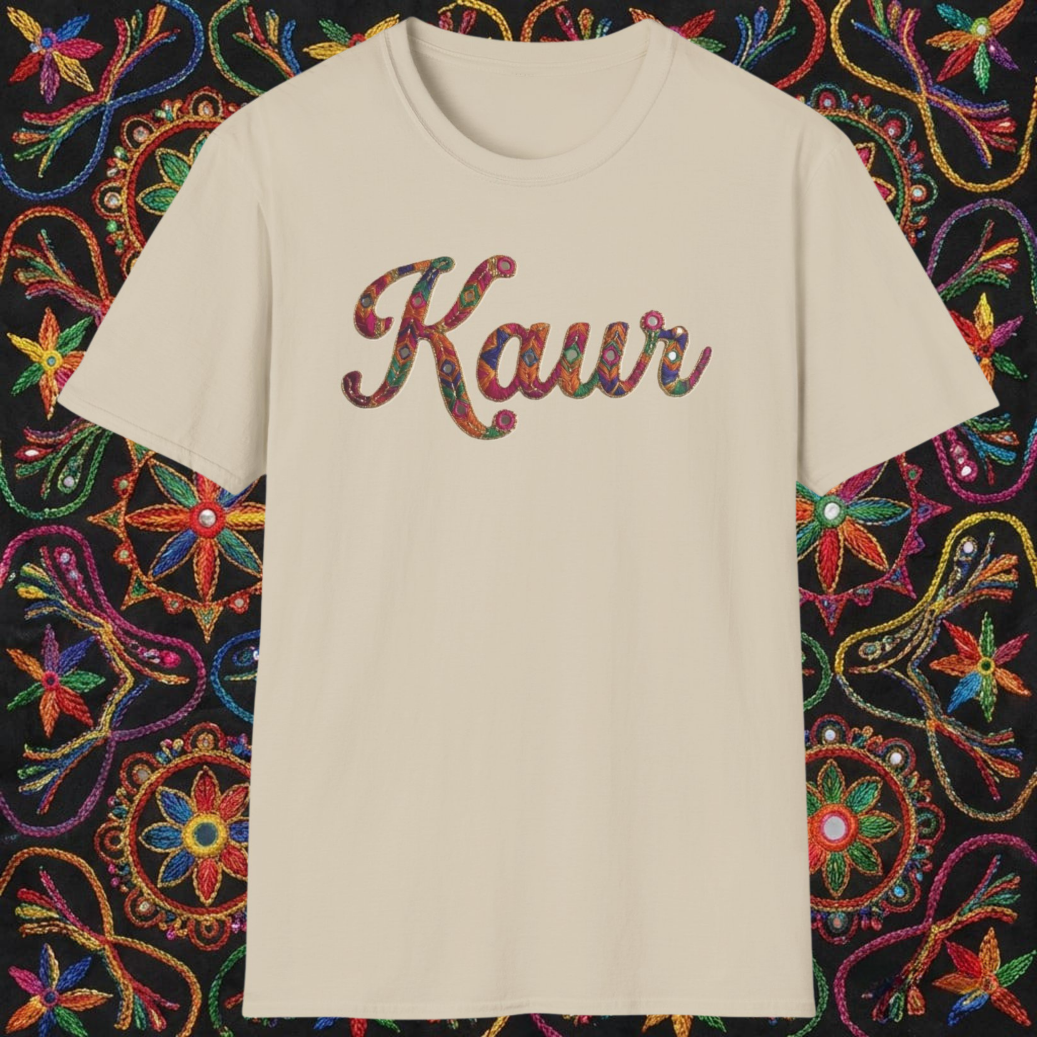 Kaur Phulkari Style Graphic T-Shirt
