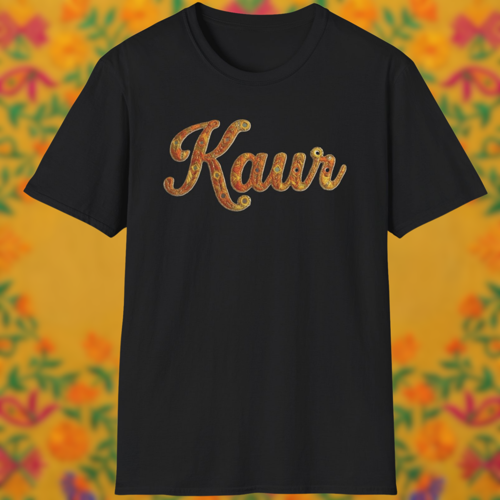 Kaur Phulkari Style Graphic T-Shirt