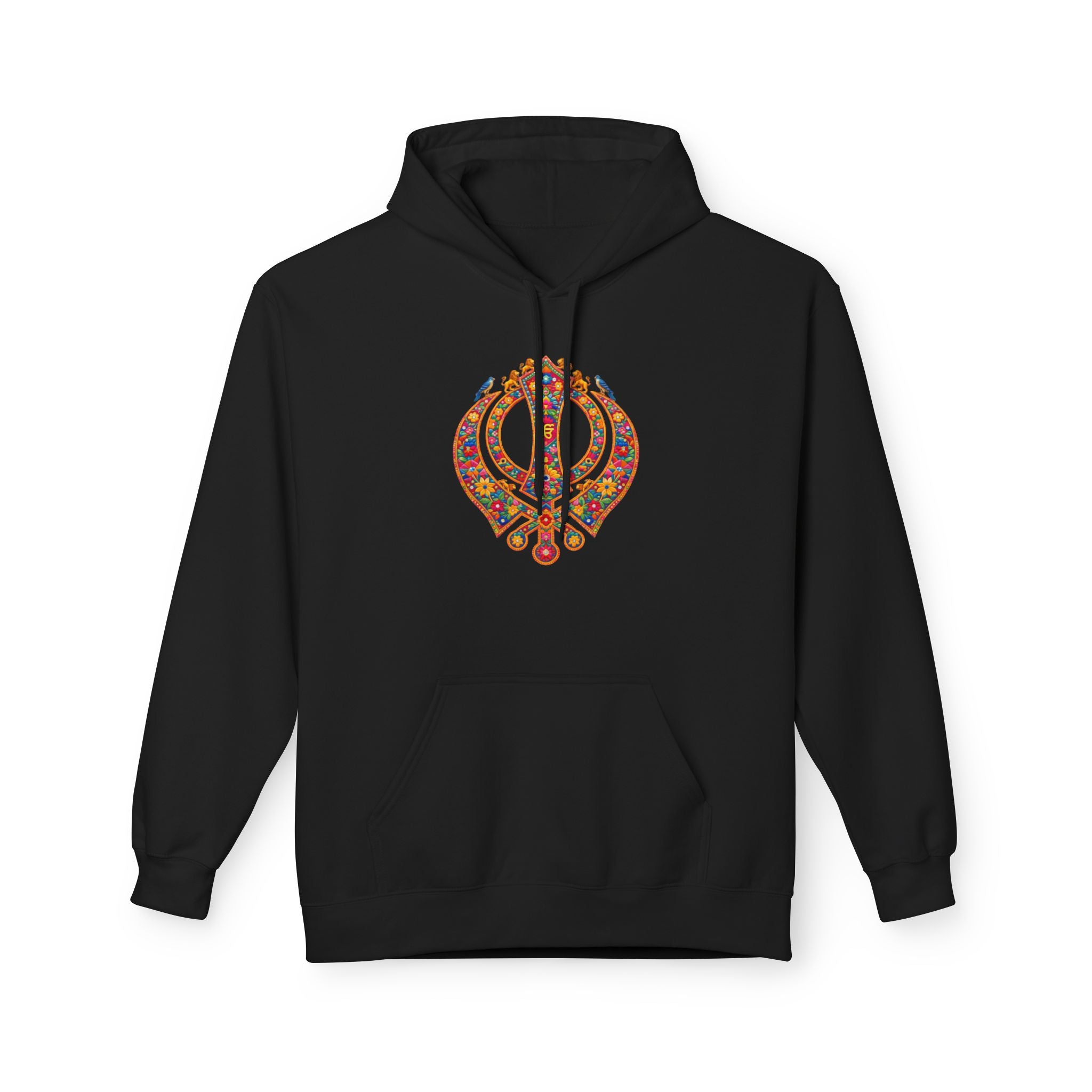 Floral Khanda with Lions and Birds Unisex Hoodie