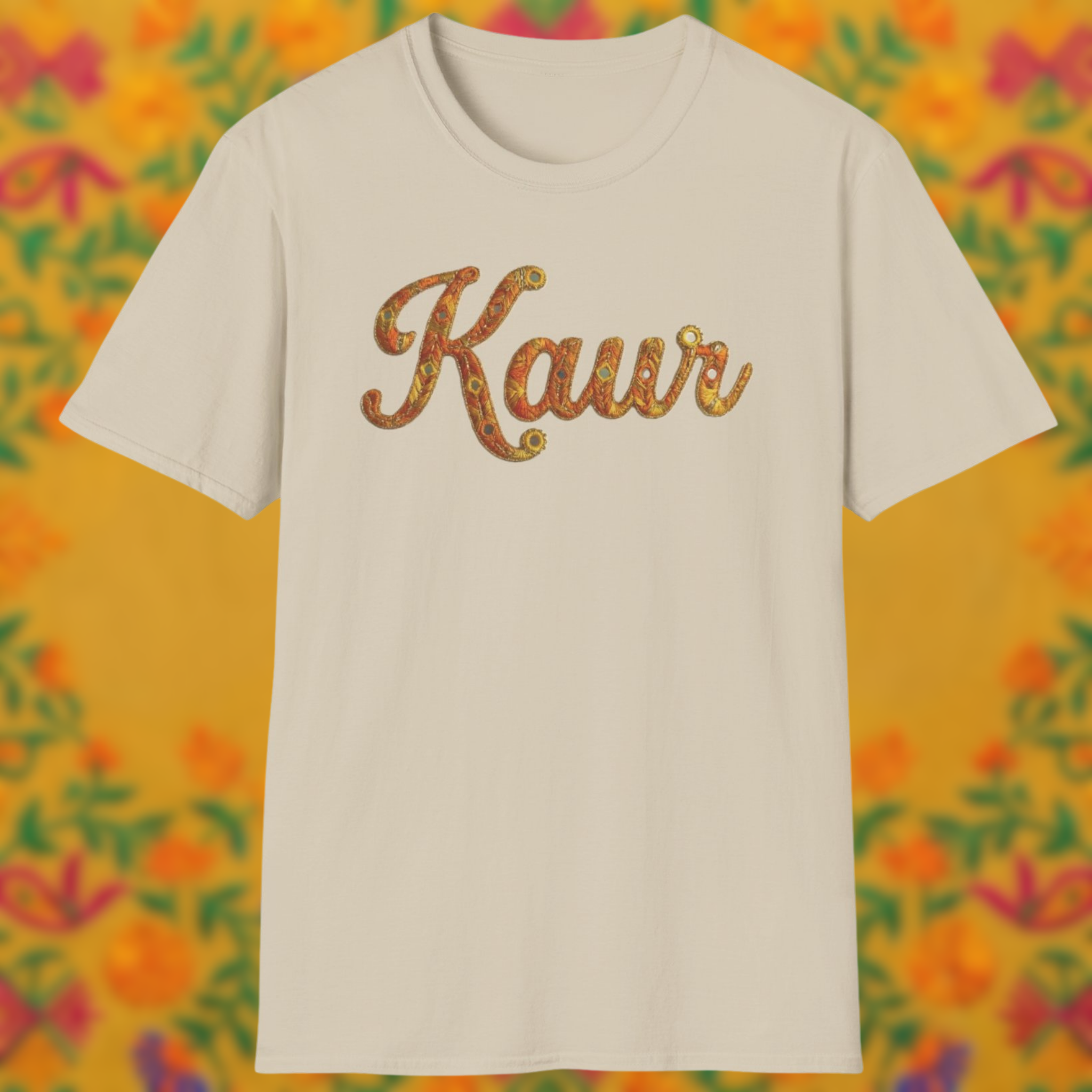 Kaur Phulkari Style Graphic T-Shirt