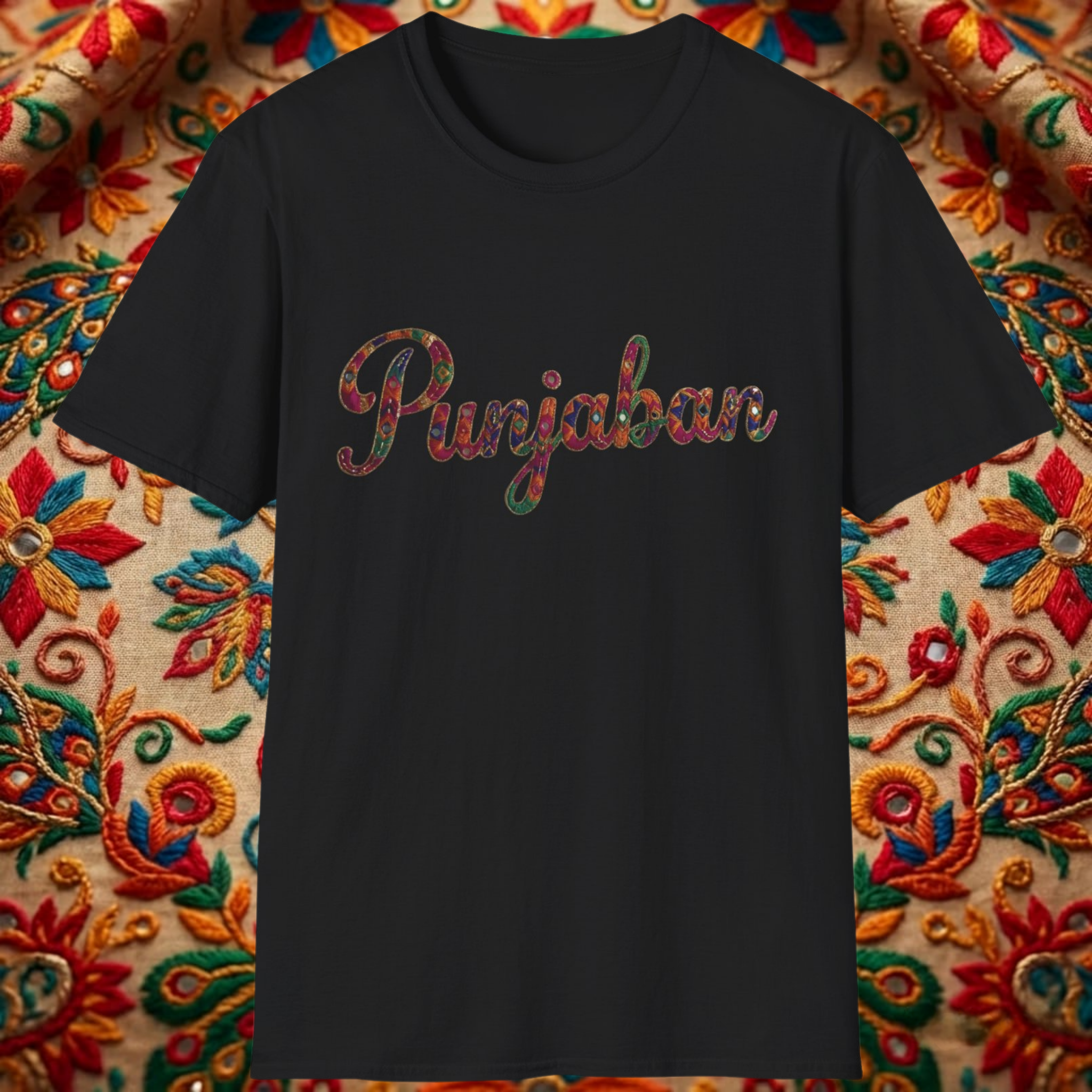 Punjaban Phulkari Style Printed T-Shirt