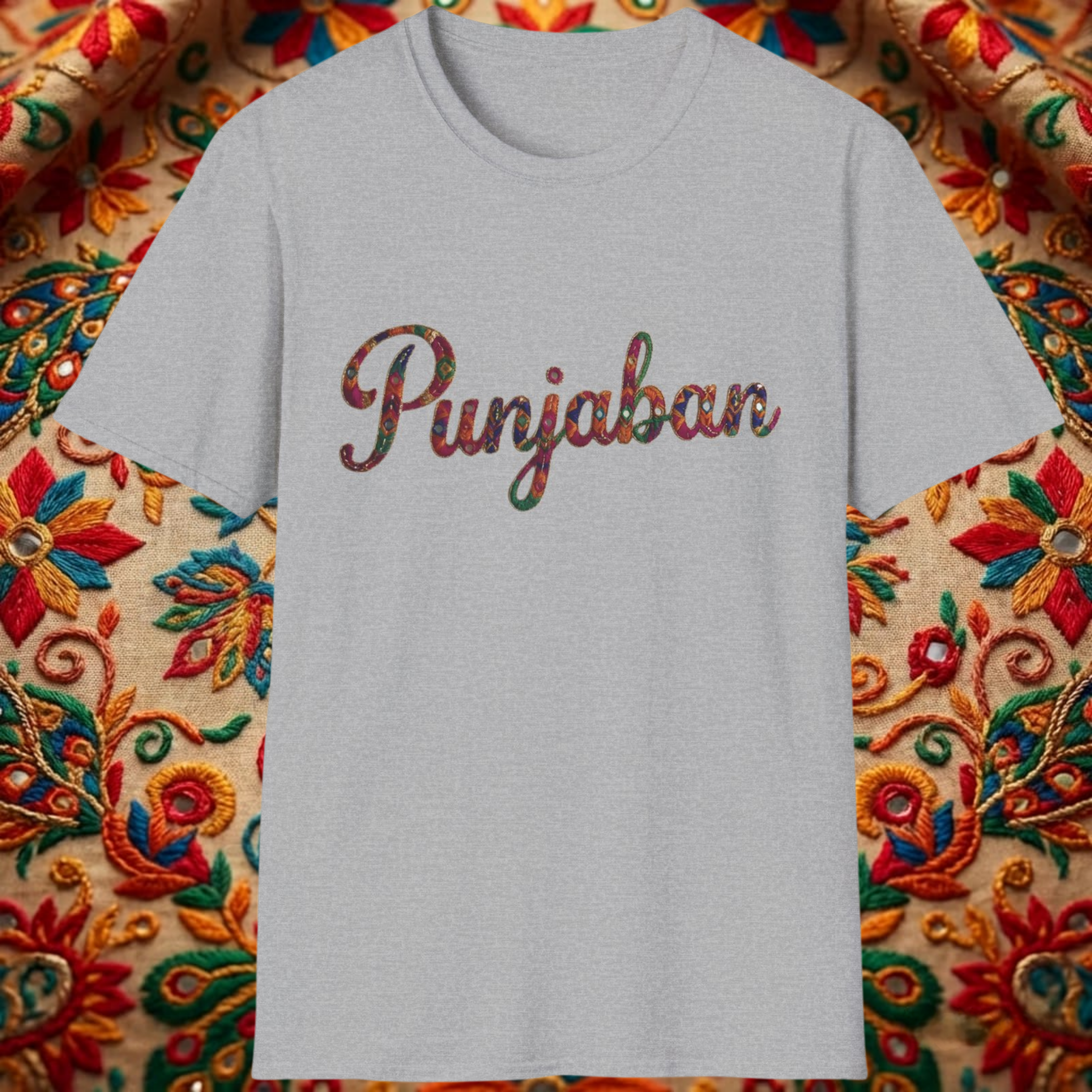 Punjaban Phulkari Style Printed T-Shirt
