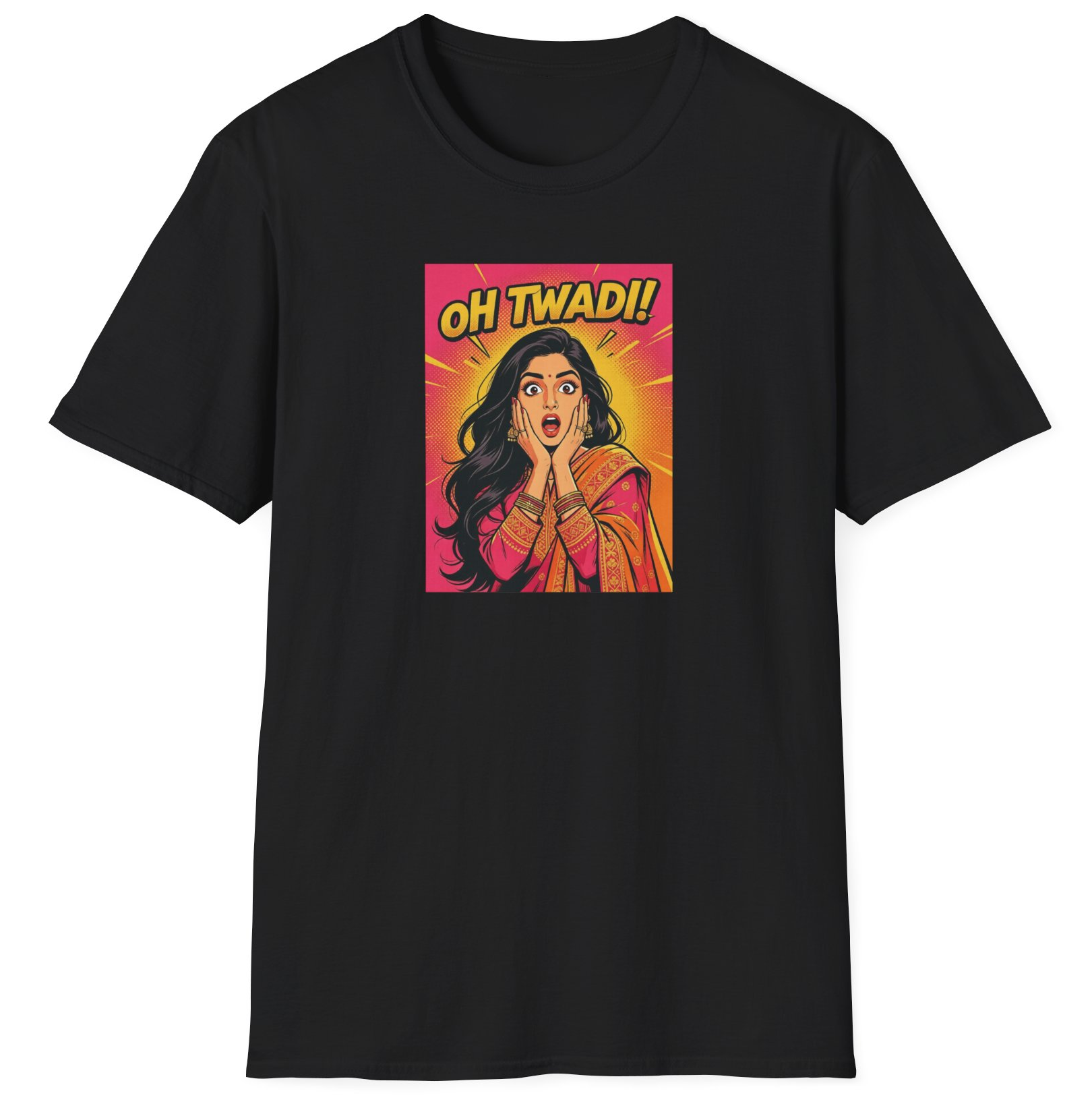 Oh Twadi! Fun Desi Comic Book Art T-Shirt Male or Female Versions