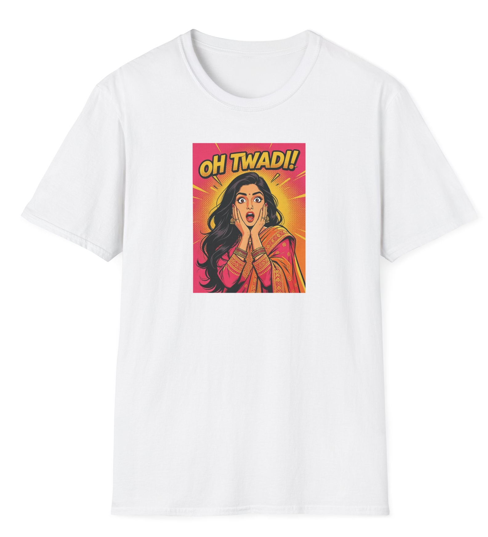 Oh Twadi! Fun Desi Comic Book Art T-Shirt Male or Female Versions