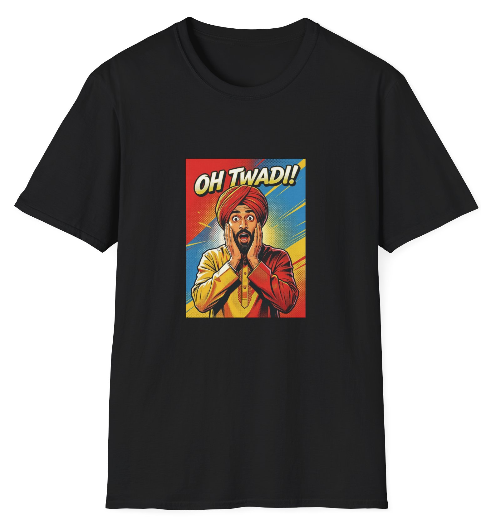 Oh Twadi! Fun Desi Comic Book Art T-Shirt Male or Female Versions