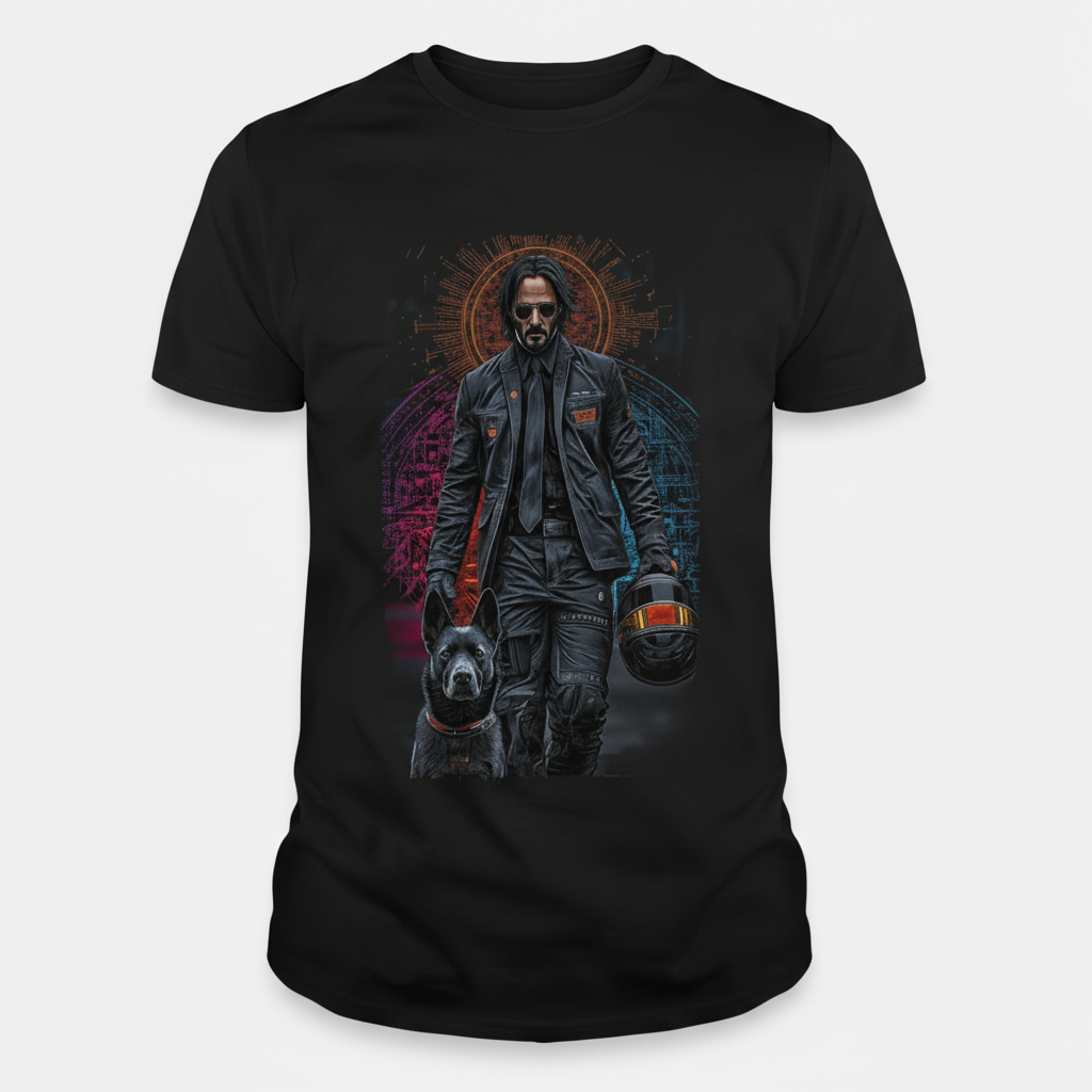 Black T-Shirt Light Background 1:1