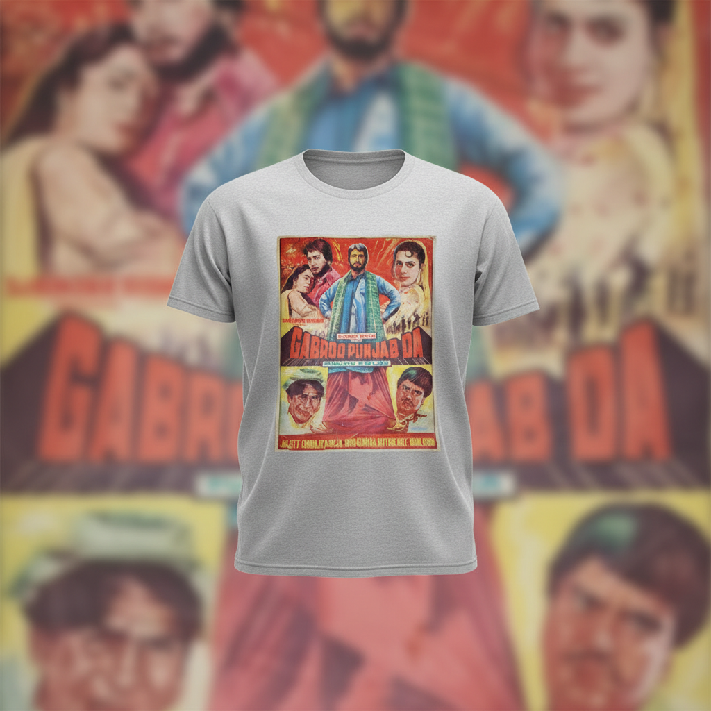 Gabroo Punjab Da - Smaller Graphic Grey Tee