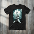 Black Bruce Springsteen t-shirt on wood background