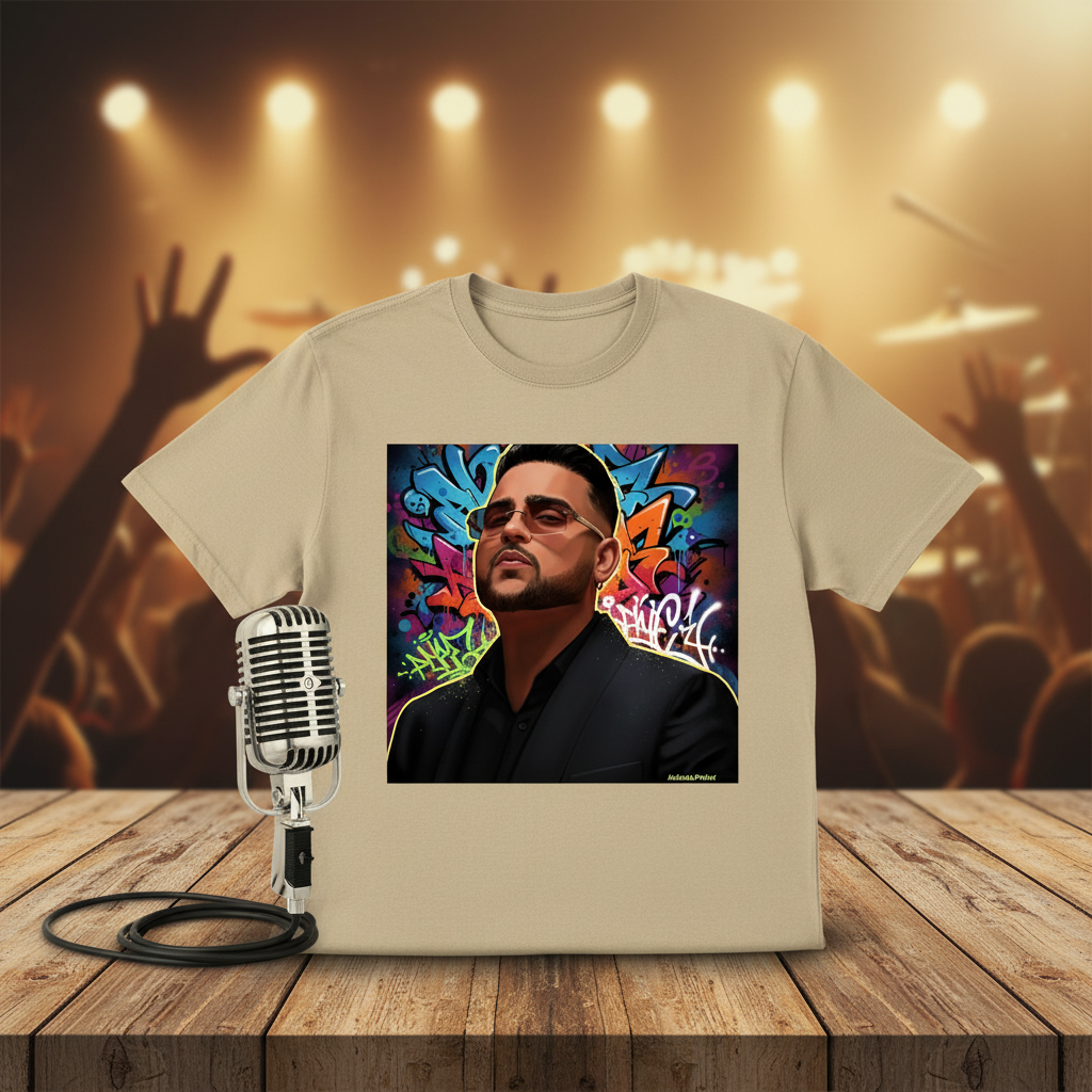 Sand Karan Aujla T-Shirt with microphone