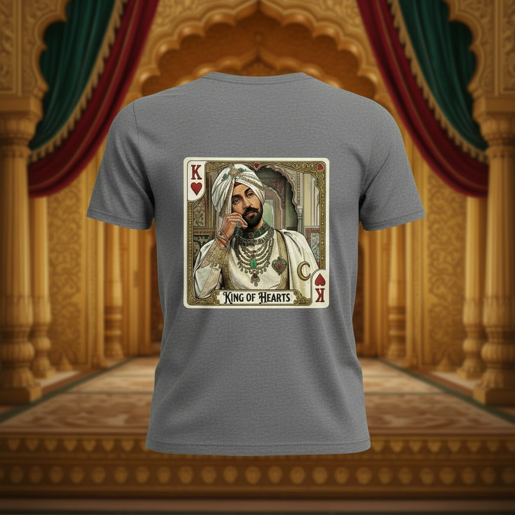 King of Hearts grey tee back 1:1 regal Punjab background
