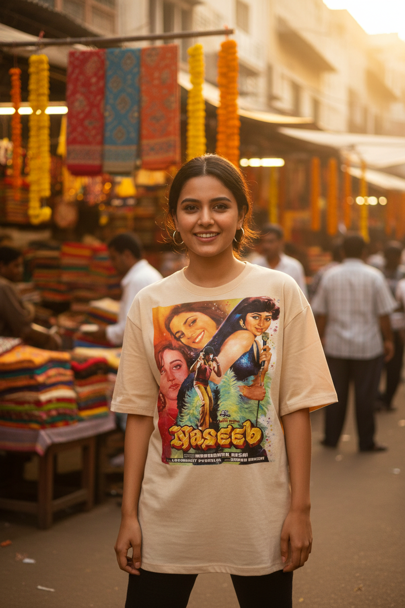 Naseeb Sand T-Shirt Female Model Indian Market