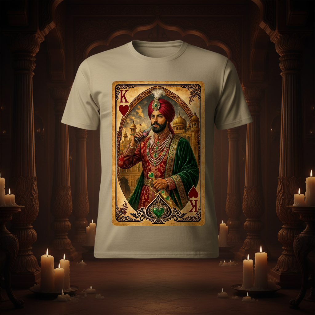 Sand T-Shirt with Original King of Hearts Print